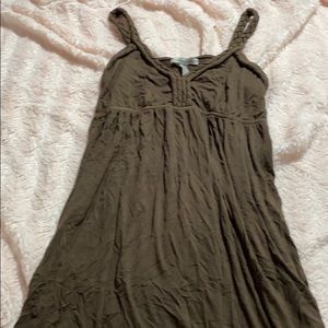brown flowy braided dress